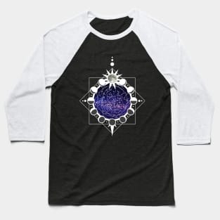 Constellations and Lunar Phases Baseball T-Shirt